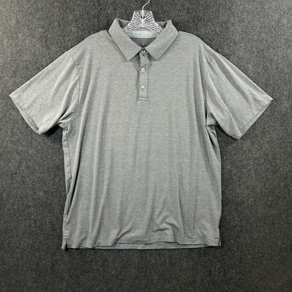 Free Fly Polo Shirt Men's Large Gray Bamboo Stretch Performance Casual Preppy